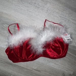 NWT Christmas Santa Lingerie Top Bra 36c
